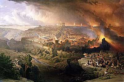 “Asedio y destrucción de Jerusalén” por David Roberts (1850). Fuente: es.wikipedia.org