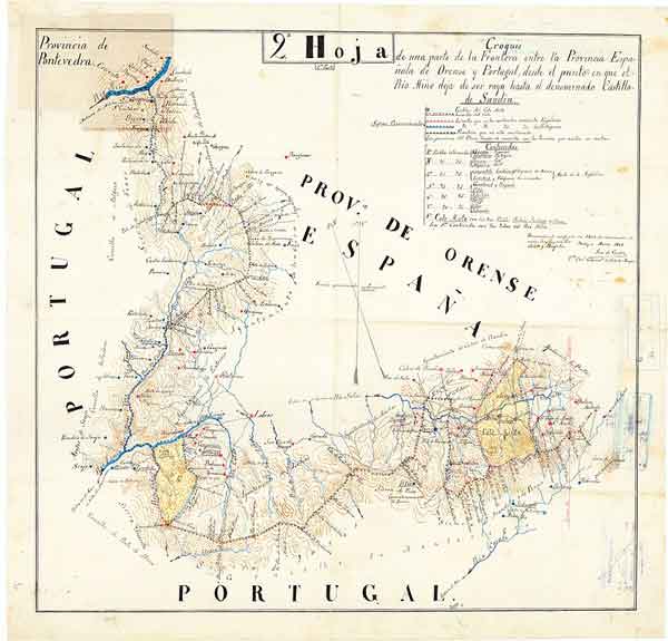 Inicio de la frontera portuguesa-española en el río Miño. Fuente: gl.wikipedia.org