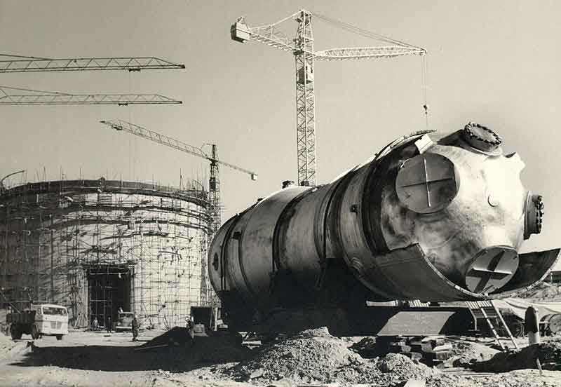 Llegada del Generador de Vapor a la Central Nuclear José Cabrera en 1966. Fuente: es.wikipedia.org