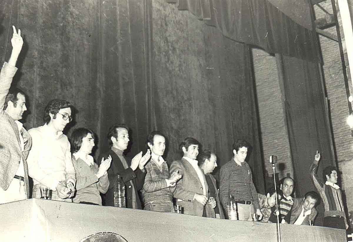 Marcelino Camacho en el Gran Teatro de Puertollano en 1977. Fuente: castillalamancha.ccoo.es