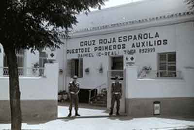 Cruz Roja de Daimiel situada donde estuvo la Ermita de la Vera Cruz. Fuente: daimieldiario.blogspot.com