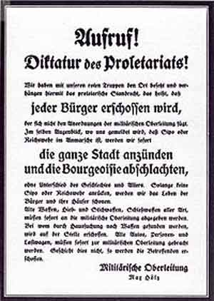 Folleto de la sublevación de los espartaquistas. Fuente: es.wikipedia.org