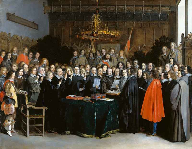 Ratificación del Tratado por Gerard ter Borch. Fuente: es.wikipedia.org
