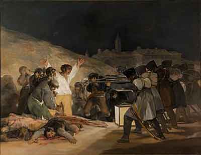 “Los fusilamientos en la montaña del Principe Pío” por Goya (1814). Fuente: es.wikipedia.org