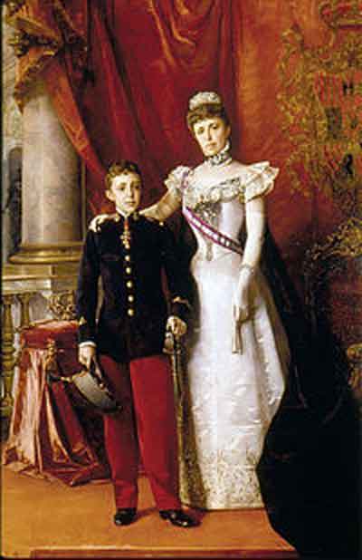 Alfonso XIII y María Cristina la Reina Regente, por Luis Álvarez Catalá (1898). Fuente: es.wikipedia.org