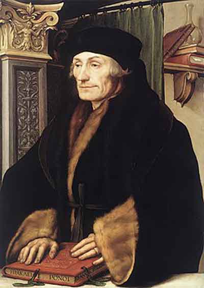 Erasmo de Róterdam por Hans Holbein “el Joven” (1523). Fuente: es.wikipedia.org