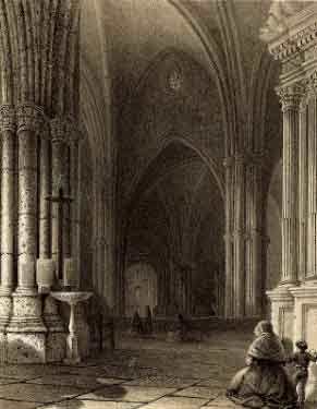 Interior de la iglesia a mediados del siglo XIX. Fuente: es.wikipedia.org