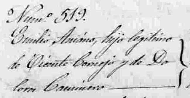 Fuente: Archivo Hospital de la Asunción de Nuestra Señora de Valdepeñas. Bautismos: 1801, folio 155.