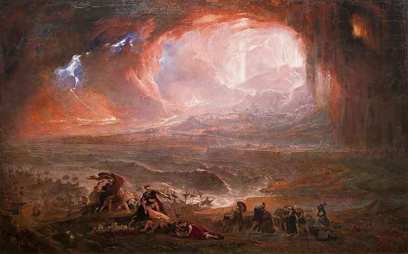 “Destrucción de Pompeya y Herculano” por John Martin (1822). Fuente: es.wikipedia.org