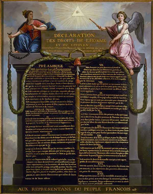 Representación de la Declaración de los Derechos del Hombre de 1789. Fuente: es.wikipedia.org
