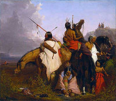 “Un grupo de Sioux” por Cherles Deas (1845). Fuente: es-academic.com