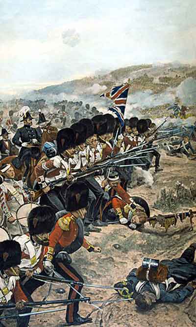 Soldados británicos en el río Almá por R. C. Woodville. Fuente: es.wikipedia,org
