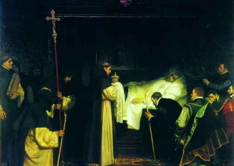 Muerte de Carlos V por Ch. Degroux. Fuente: artehistoria.com