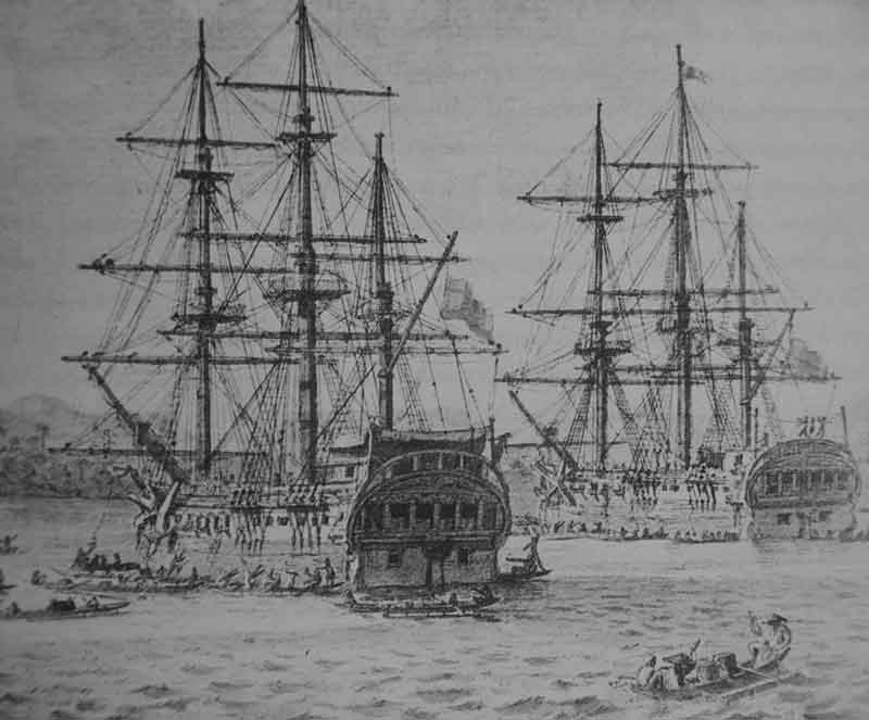 Las corbetas “Atrevida” y “Descubierta” de la Expedición Malaspina. Fuente: es.wikipedia.org
