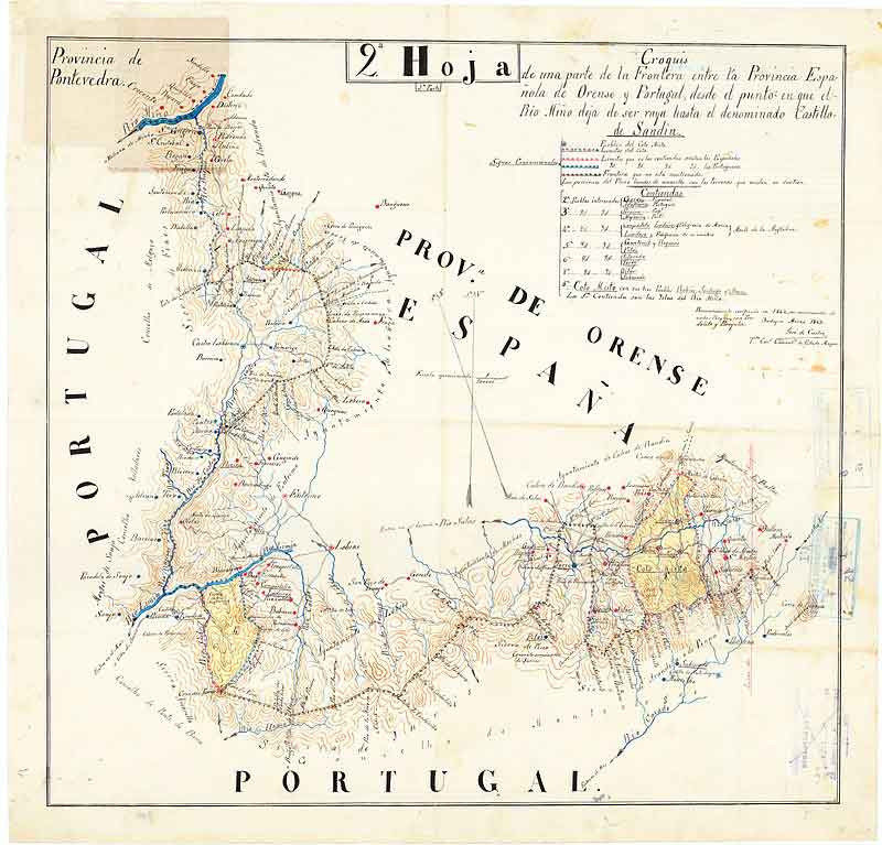Inicio de la frontera portuguesa-española en el río Miño. Fuente: gl.wikipedia.org
