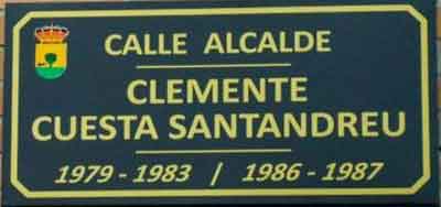 Calle dedicada a Clemente Cuesta en su localidad. Fuente: tomelloso.es