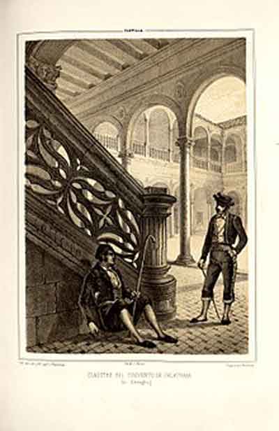 Claustro del convento de Calatrava en “Recuerdos y bellezas de España” (1853). Fuente: es.wikipedia.org