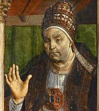 El Papa Sixto IV por Justo de Gante y Pedro Berruguete (1476). Fuente:es.wikipedia.org