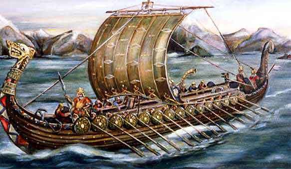 Drakkar vikingo. Fuente: elhistoriadores.wordpress.com