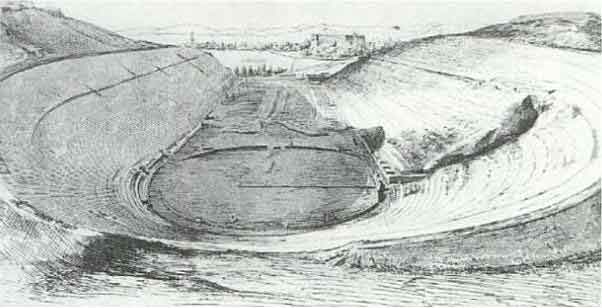 Estadio Panathinaikó en 1870. Fuente: es.wikipedia.org