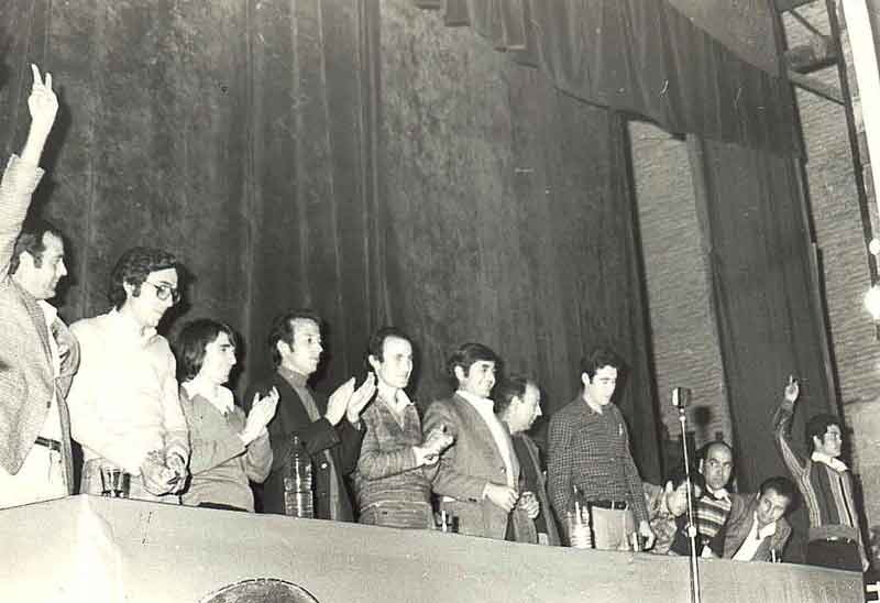 Marcelino Camacho en el Gran Teatro de Puertollano en 1977. Fuente: castillalamancha.ccoo.es