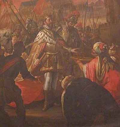 “La reconquista de Córdoba por Fernando III el Santo” por Antonio Palomino (1712). Fuente: es.wikipedia.org