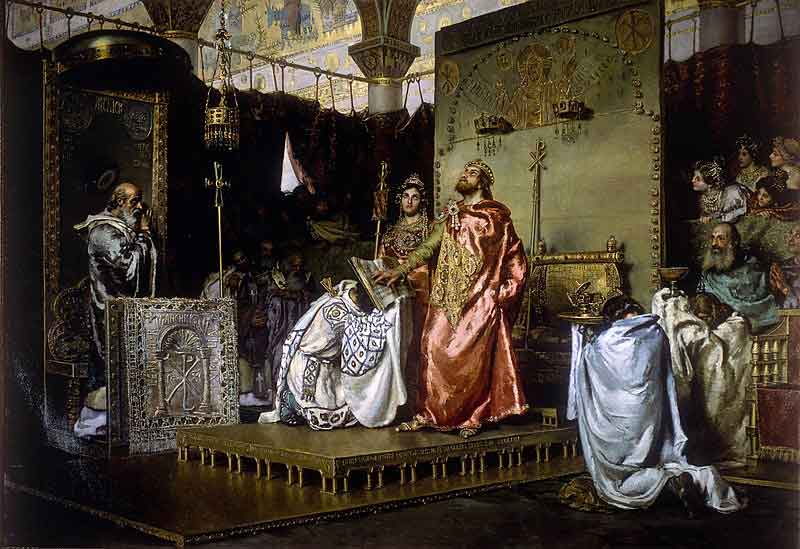 La conversión de Recaredo por Antonio Muñoz Degrain (1888). Fuente: es.wikipedia.org