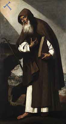 San Antonio Abad por Zurbarán (1664). Fuente: es.wikipedia.org