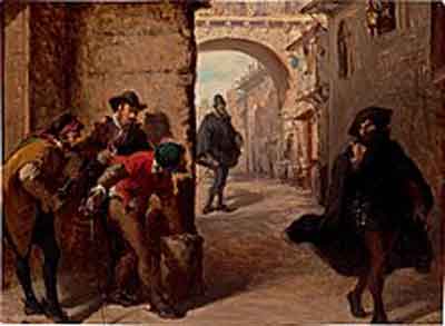 Muerte de Juan de Escobedo por Lorenzo Vallés. Fuente: es.wikipedia.org