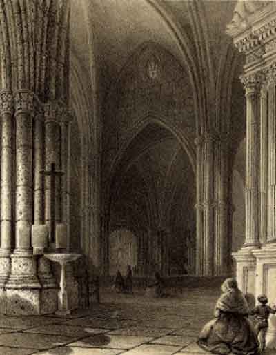 Interior de la iglesia a mediados del siglo XIX.  Fuente: es.wikipedia.org