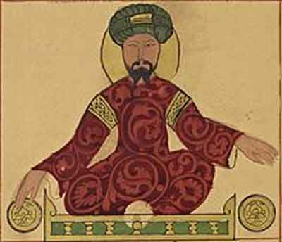 lustración de Saladino por Ismail al-Jazari (1185).Fuente: es.wikipedia.org