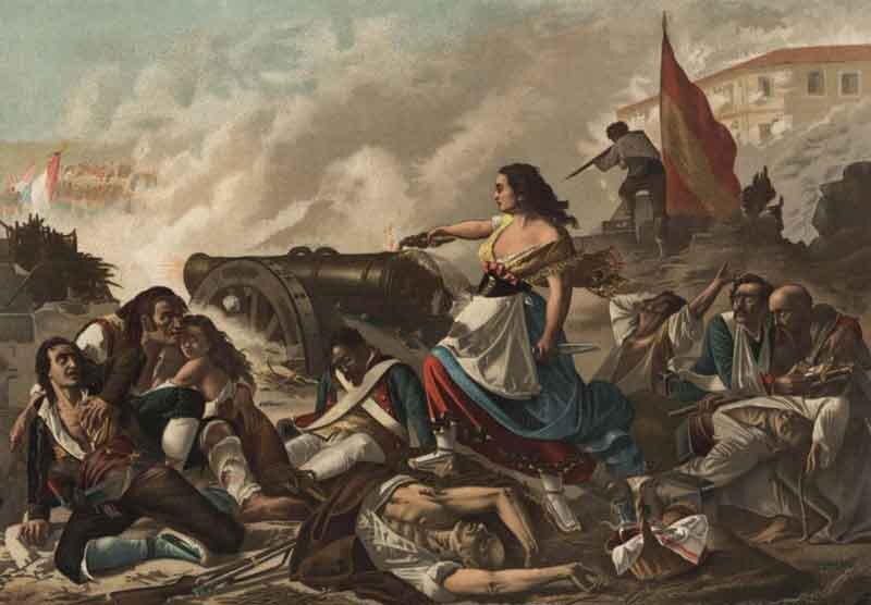 Defensa de Zaragoza por Miguel Navarro Cañizares (1862).  Fuente: es.wikipedia.org