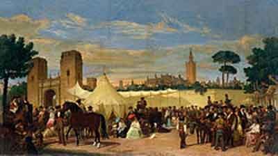 La Feria de Sevilla por Joaquín Domínguez Bécquer (1867).Fuente: es.wikipedia.org