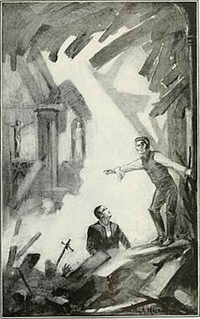 Dibujo representando a Simón Bolívar durante el terremoto. Fuente: es.wikipedia.org