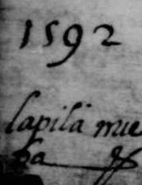 Fuente: Archivo Parroquial de Nuestra Señora de Olmos de Torre de Juan Abad. Libro de Bautismos (1571-1594), folio 103-v.